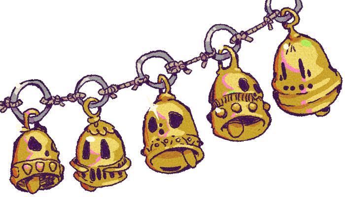 little skull bells, left side